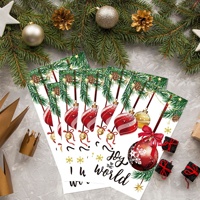 Qudoo Moderne Party Rote Weihnachtskugel Lange Papierservietten Einweg 5-Farben Offsetdruck Umweltfreundlich