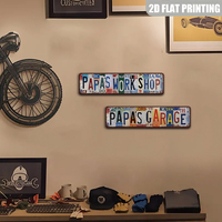 Letrero Metálico Estilo Collage Vintage para Taller, Decoración de Pared Retro Desgastada para Garaje y Cuarto de Hombre