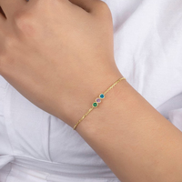 Bracelet artisanal pour femme EMANCO en zircon multicolore brillant, pierre de naissance, en acier inoxydable PVD couleur or/argent, idéal pour les fêtes, dropshipping