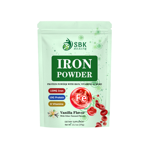 Poudre de fer directe d'usine avec augmentation totale des glucides, ferritine, hémoglobine, utilisation quotidienne pour augmenter les vitamines et le fer, saveur vanille - Product Image 1