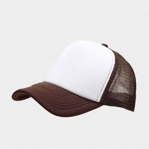 Casquette de baseball ajustée athlétique à 5 panneaux, bicolore, avec logo personnalisé, en polyester, devant en mousse et dos en maille, réglable, pour le sport - Product Image 3