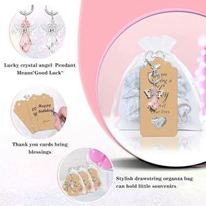 Keychain DIY Blank Kraft Tags Favors Gift Bulk Thank You Tags Organza Bags Guest Return Gifts for <b>Wedding</b> Baby Shower - Product Image 2