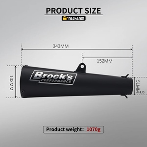 Nuevo Silenciador de Motocicleta BROCK de 51 mm/60 mm, de Acero Inoxidable y Fibra de Carbono, para GSX1300 Z900 R1 R6, Estilo Racing, para Bicicleta de Carreras - Product Image 2