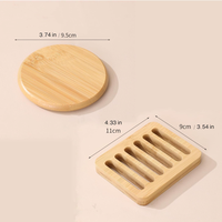 Ensemble de sous-verres en bambou naturel personnalisé avec support, 6 pièces, réutilisables, protection de table, tapis et coussinets de bureau