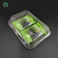 Récipient alimentaire carré jetable en plastique PET récipient à clapet en plastique pour pain gâteau Bastry shop