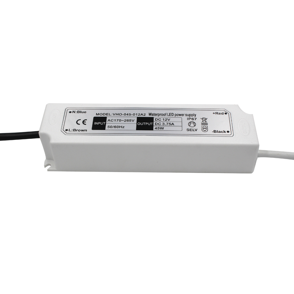 Источник питания постоянного напряжения AC100-265V DC12V 24V 36V 45W Светодиодный источник питания для наружного освещения для светодиодной полосы переменного тока и постоянного тока
