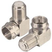 Conector Hembra Tipo F de Alta Calidad, Niquelado, Ángulo Recto, Aleación de Zinc, 1 Pin, para Sistema de CCTV, Conector RF Hembra