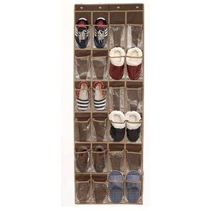 24 Mesh Pockets Eco-Friendly 30L Capacity Foldable Hanging <b>Shoes</b> Organizer Bag with 4 Door <b>Hooks</b> - Product Image 1