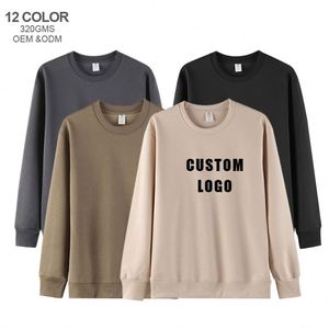 เสื้อสเวตเชิ้ตคอกลมปักโลโก้ OEM แบบกำหนดเอง เสื้อฮู้ดดี้โอเวอร์ไซส์ผ้าเปล่า 65% คอตตอน+35% โพลีเอสเตอร์ ขายส่งจำนวนมาก - Product Image 1