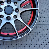Vente en gros 13x6 4x100 4x114.3 Jantes en alliage à face usinée noire avec cycle Red Line