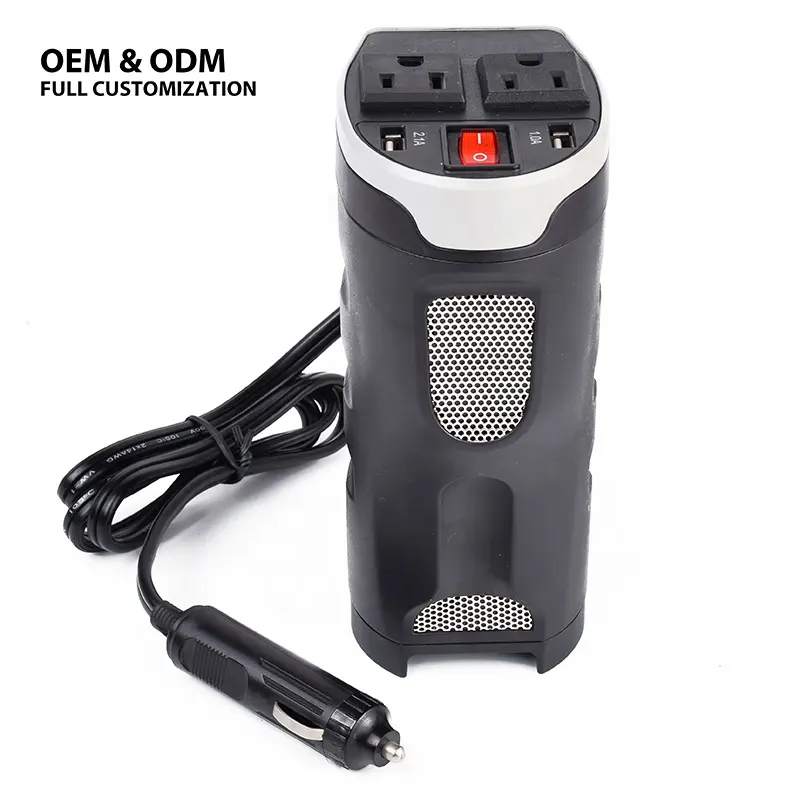 200W Car Power Inverter DC 12V 110V AC Outlet Cup Holder Converter Adapter 3.1A Dual Smart Quick USB Charger Inverters CE
