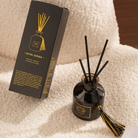 Diffuseur de parfum en verre de luxe, flacon noir, coffret cadeau, écologique, parfum d'ambiance, aromathérapie, parfum d'intérieur, vente en gros