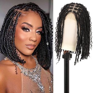 14-Inch Knotless Box <strong>Braided</strong> <strong>Wig</strong> Curly Ends Full Double Lace Front Party-Style Synthetic <strong>Wig</strong> for Women All-Person Fit - Product Image 5