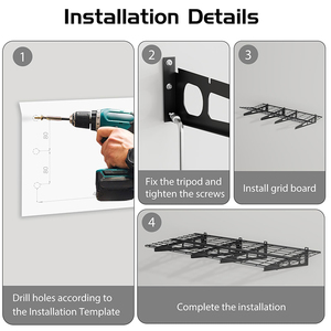 JH-Mech Lot de 2 étagères murales de <span class=keywords><strong>garage</strong></span> robustes et durables pour le rangement de la remise d'atelier. - Product Image 3