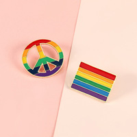 Conception créative directe d'usine Six couleurs arc-en-ciel personnalisation épingles en émail dur gros logo personnalisé Lgbt broche en métal pour sac