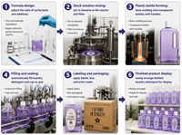 Lessive liquide, en poudre et en dosettes, avec poignée latérale plate, parfumée, violette, OEM, en vrac, produits de lessive