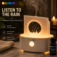 Humidificateur d'air en forme de nuage de pluie pour la maison et l'hôtel, vitesse de chute d'eau réglable, lumière ambiante 7 couleurs, diffuseur d'arômes ultrasonique