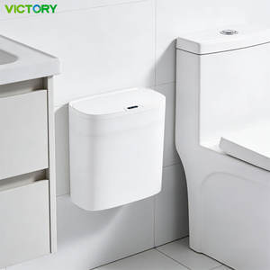 Poubelle murale fine en plastique avec capteur intelligent, ouverture sans contact, couvercle automatique, pour salle de bain et cuisine - Product Image 6