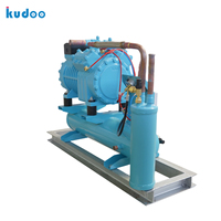 Unité de condensation à refroidissement par eau et à économie d'énergie avec compresseur à piston semi-hermétique, équipée d'accessoires de haute qualité et stables