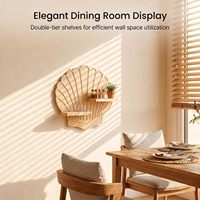 Étagère de rangement réglable en bois double pour accessoires de bar à café, comptoir rustique, organisateur de station de café