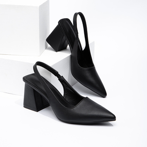 Scarpe da donna con tacco Casual stile sandalo tacco alto con tacco <span class=keywords><strong>Slingback</strong></span> pepato in vera pelle - Product Image 4