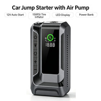 Démarreur de véhicule avec pompe à air 150 PSI, chargeur USB et écran LED numérique pour camping-car, camion, bateau