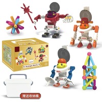 Robot de Construction Magnétique Transformable Édition Deluxe 142 Pièces DIY STEM pour Enfants – Jouet Éducatif pour la Maternelle et la Maison – Vente Flash