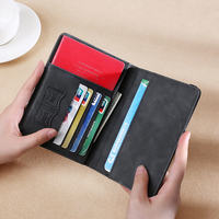 Dompet paspor kulit Pu untuk wanita, dompet paspor kulit Pu dengan Logo kustom, penutup tempat paspor, minimal pesanan