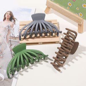 Pinza de pelo de <span class=keywords><strong>pulpo</strong></span> grande de 4,7 pulgadas, pinza de pelo de Color sólido mate para mujer, accesorios para el cabello huecos, pinza de pelo Jumbo Simple acrílica de 12cm - Product Image 3