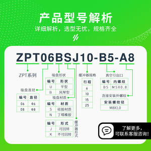 Ventosa de Vacío para Acordeón con Amortiguador ZPT06/08BNK/BSK/BNJ/BSJ6/10/15/25-B5-A8 - Product Image 4