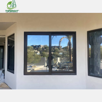 Fenêtre coulissante horizontale en aluminium insonorisée avec rupture de pont thermique et verre, design standard américain Topbright pour les maisons