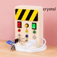 Superventas Crystal: Juguete educativo cognitivo para niños con interruptor de banda de madera, luz LED y placa de circuito con brújula y funciones de actividad
