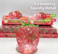 Jouet Squishy Fraise en Cristal, Doux comme la Vaseline, Fruité Réaliste, Anti-stress Sensoriel, Cadeaux et Favors de Fête
