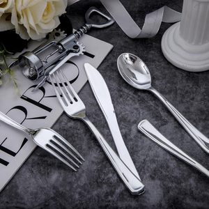 Posate usa e getta in plastica argenteria includono forchette <span class=keywords><strong>d</strong></span>'<span class=keywords><strong>argento</strong></span> cucchiaio <span class=keywords><strong>cucchiaino</strong></span> di coltello - Product Image 6