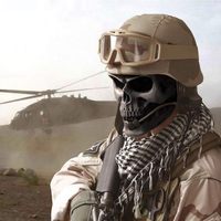 Masque intégral léger anti-UV400 pour sports de plein air, moto, VTT, airsoft, paintball, effet effrayant