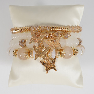 Conjunto de Pulseras de Moda con Dijes de Mariposa y Cuentas para Mujer, Multicapa, con Cristales, Diamantes de Imitación y Perlas de Imitación, Hecho en - Product Image 4