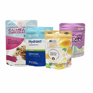 Tùy chỉnh in Matt nhựa Zip khóa bao bì túi nhôm lá đứng Mylar Túi rõ ràng cửa sổ cho thực phẩm ăn nhẹ moq 500 PLA loại - Product Image 4