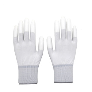Guantes sin dedos recubiertos de PU, de 13 agujas, pegados, sin polvo, protectores, resistentes al desgaste, antideslizantes, transpirables, guantes de trabajo recubiertos. - Product Image 2