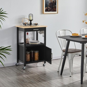 Mueble de almacenamiento móvil de madera para cocina, aparador para sala de estar, mueble de almacenamiento multifuncional de pie, muy vendido. - Product Image 1