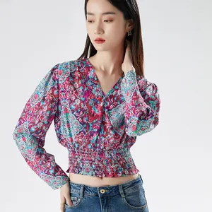 Mode Shirts Vrouwen Tops Lantaarn Mouw Dames Kantoor Chiffon Blouse Shirt