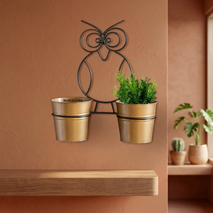 Porte-plantes mural en métal en forme de hibou, design de dessin animé, support de plantes suspendu moderne pour une utilisation en intérieur et en extérieur - Product Image 4
