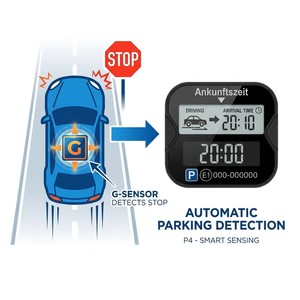 <span class=keywords><strong>Disque</strong></span> de stationnement électronique à double écran, rechargeable solaire et par USB-C, homologué E-MARK, minuteur de stationnement numérique pour les zones bleues européennes - Product Image 4