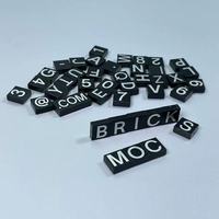 Bloques de Construcción con Letras y Números Impresos 1x1, Negros, Pequeños, Accesorios para Proyectos de Placas de Identificación Personalizadas DIY MOC