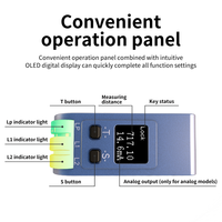 Sensor de Desplazamiento Láser con Pantalla Digital OLED de Alta Precisión FUWEI FLR-100-RS485-M, Rango de 150-1000 mm, Protocolo ModBus