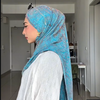 Foulard Hijab en Modal Imprimé Respirant Personnalisé avec Logo, Collection 2026, Vente en Gros, pour Femmes Musulmanes