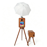 Photomaton à double écran en bois de 18,5 pouces pour iPad DSLR, location pour mariage et fête
