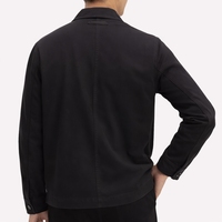 Veste de travail en coton épais délavé style vintage, couleur unie, 180 g/m², doublure à carreaux rétro, boutonnée, décontractée pour homme