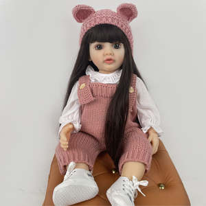 ตุ๊กตาทารกเกิดใหม่ที่สมจริง24นิ้วรองเท้าส้นแบนสีขาวนุ่มเหมือนจริงไวนิลแบบเต็มเต็มรูปแบบ - Product Image 3