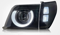 Vente en gros de phares avant LED noirs + feux de position adaptés aux Toyota Prado LC90/FJ95 de 1996 à 2002