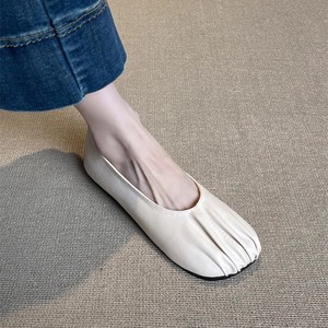 Français plat plissé bouche peu profonde chaussures femmes 2025 nouveau Joker-pédale carré fond souple pas fatigué <span class=keywords><strong>pieds</strong></span> Milk918 - Product Image 2